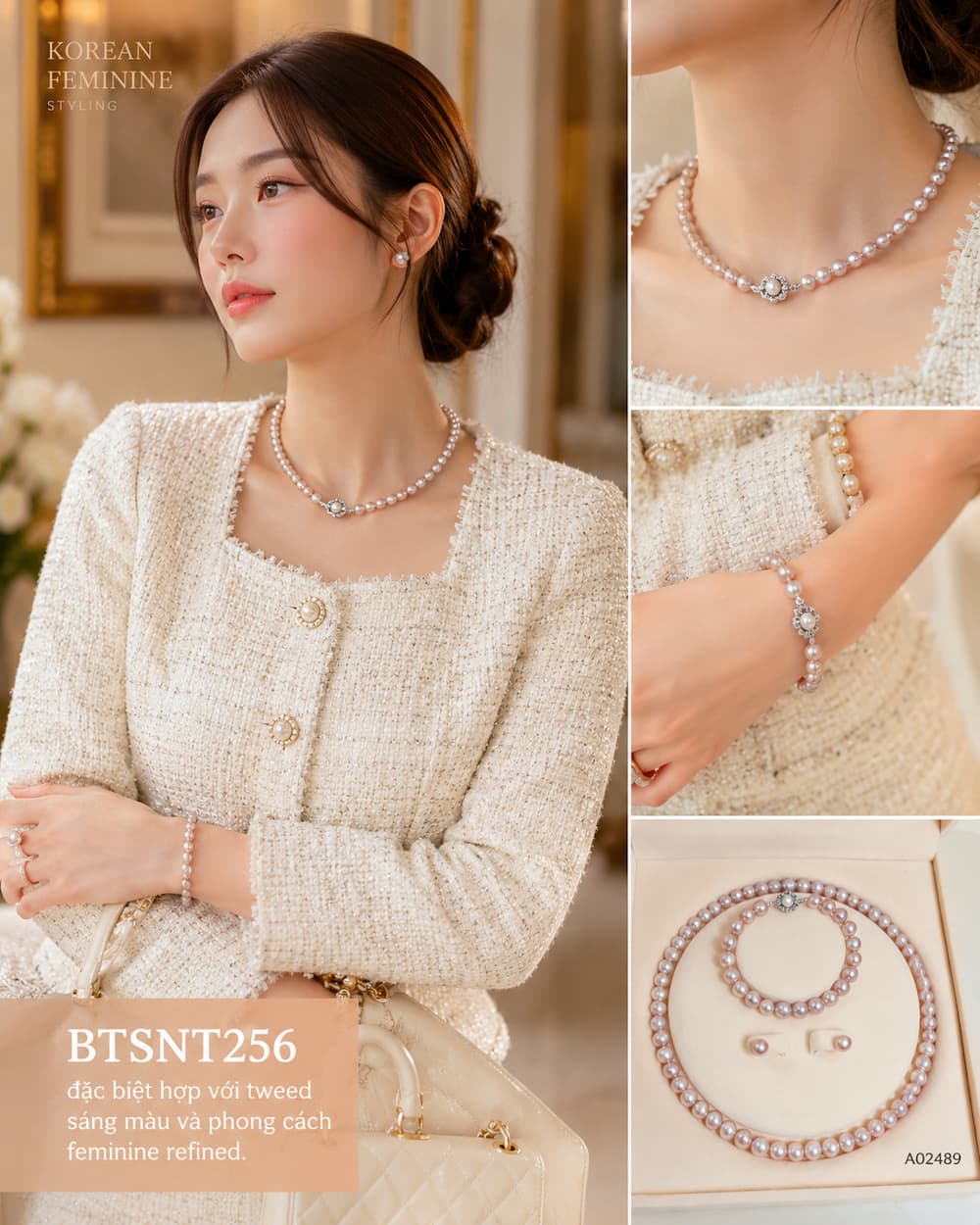 Bộ Trang Sức Ngọc Trai Màu Tím BTSNT256 – Feminine Luxury Sang Trọng, Mềm Da Và Dễ Tạo Cảm Giác High-End