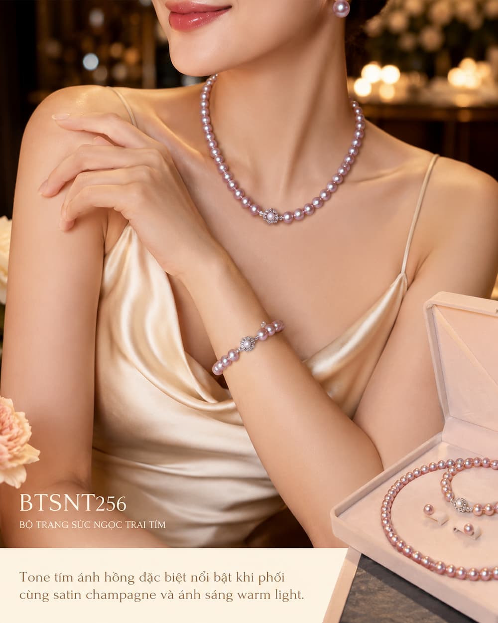 Bộ Trang Sức Ngọc Trai Màu Tím BTSNT256 – Feminine Luxury Sang Trọng, Mềm Da Và Dễ Tạo Cảm Giác High-End