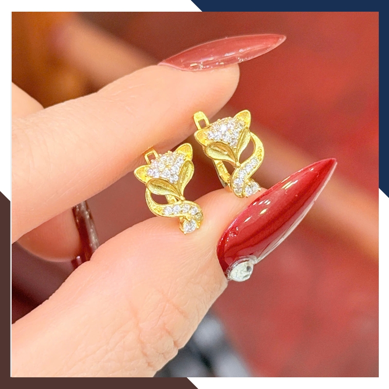 BTSV36 – Bộ Trang Sức Hồ Ly Vàng 10K Phối Trọn 4 Món, Dễ Đeo & Đồng Điệu Phong Cách