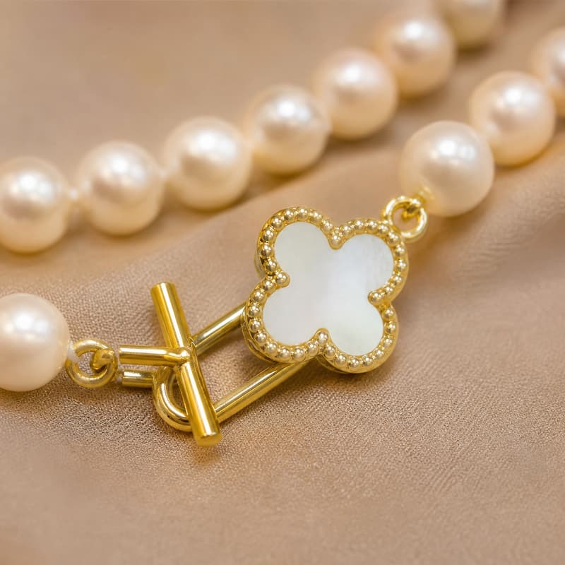 Vòng Cổ Choker Ngọc Trai 7–8mm VCNT189 – Điểm Nhấn Khóa T Tạo Cá Tính Tinh Tế