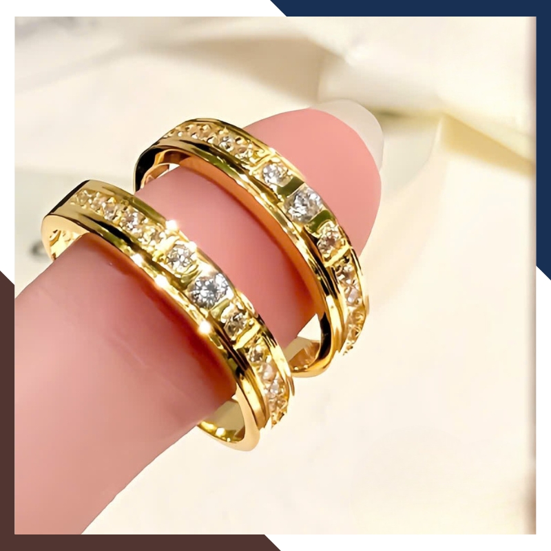 Cặp Nhẫn Cưới 1 Chỉ Vàng Tây 10k Đẹp NVCD145