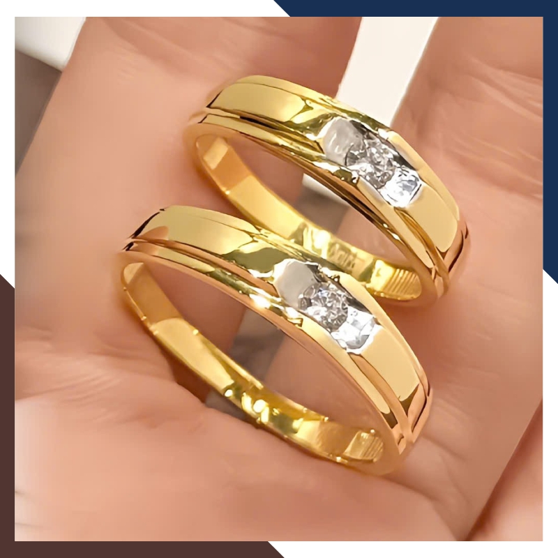 Cặp Nhẫn Cưới 1 Chỉ Vàng Tây 10k Đẹp NVCD145