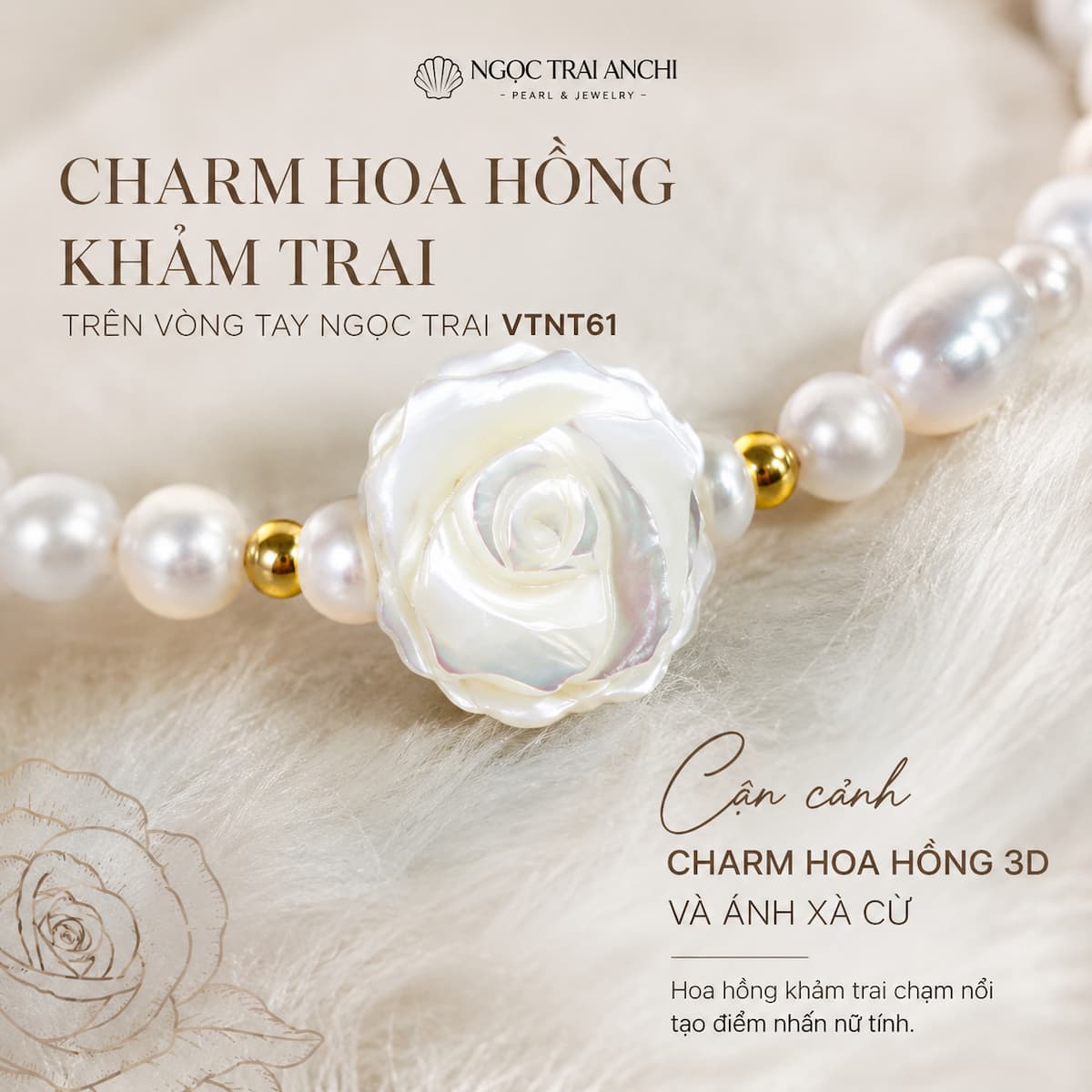 Vòng Tay Ngọc Trai Phối Đá Lam Ngọc VTNT62 – Thiết Kế Half & Half Tối Giản, Thanh Lịch Cho Nữ
