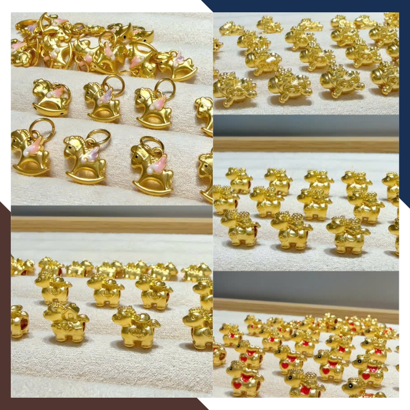 Charm Ngựa Vàng 24K 9999 CHARMV147 – Biểu Tượng May Mắn & Thành Công (5 Mẫu Lựa Chọn)