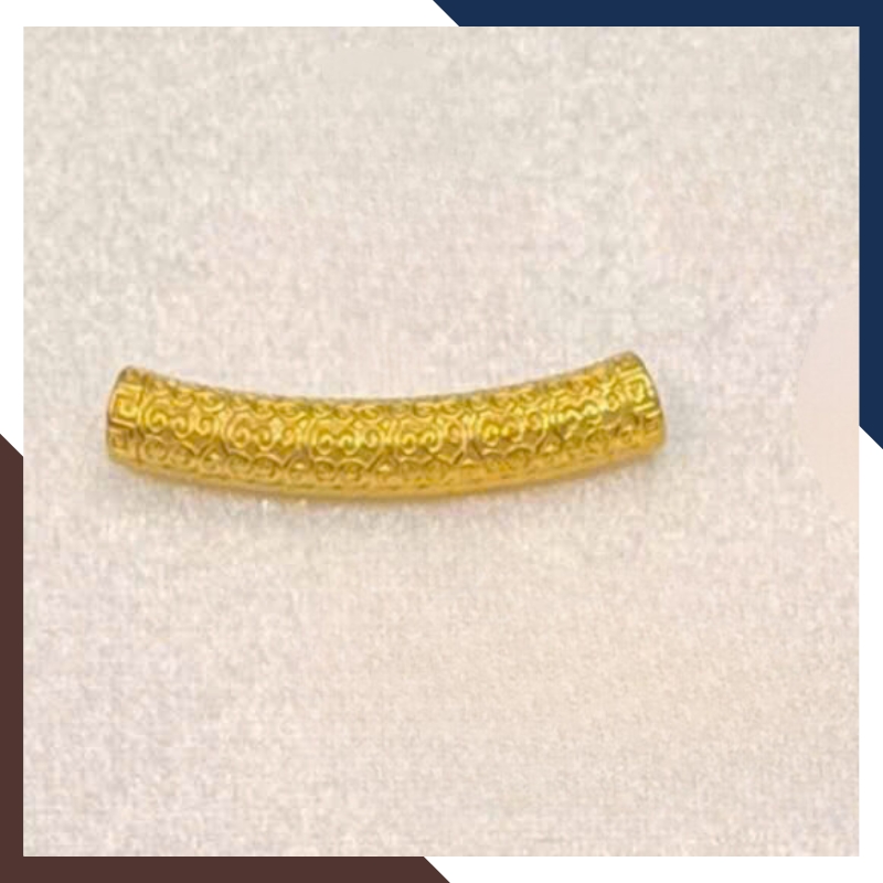 Charm Om Mani Padme Hum Vàng 24k Hình Trụ Mã CHARMV99 - Bình An, May Mắn