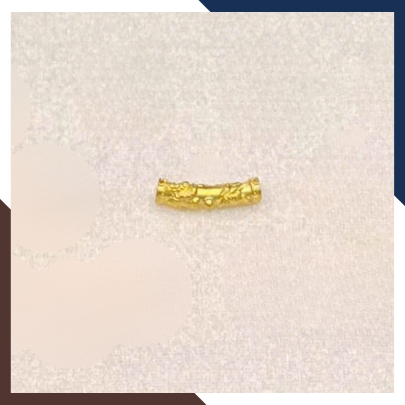 Charm Om Mani Padme Hum Vàng 24k Hình Trụ Mã CHARMV99 - Bình An, May Mắn