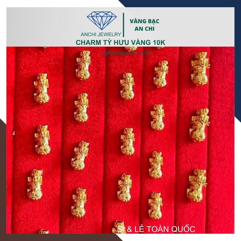 Charm tỳ hưu vàng 10k - Tuyển sỉ toàn quốc