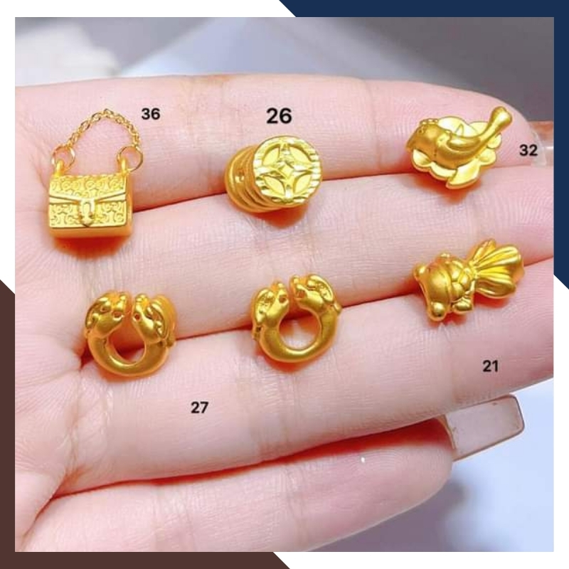 Charm vàng 24k, charm vàng ta 9999 nhiều mẫu