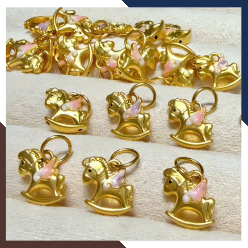 Charm Ngựa Vàng 24K 9999 CHARMV147 – Biểu Tượng May Mắn & Thành Công (5 Mẫu Lựa Chọn)