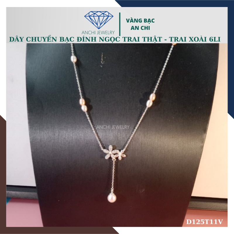 Dây chuyền ngọc trai nữ mặc áo dài thật đẹp mã D125TX11T2l8