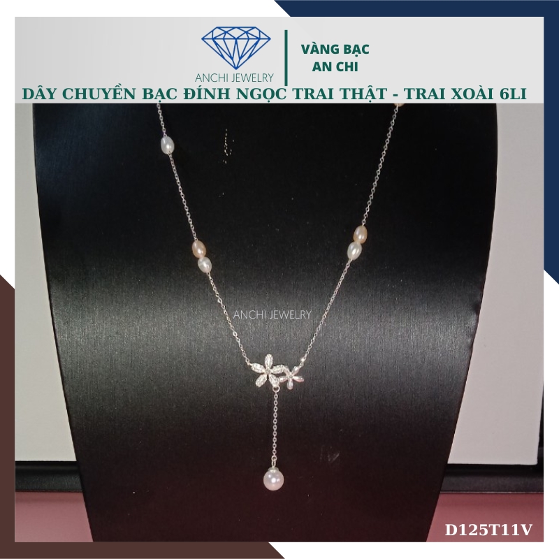 Dây chuyền ngọc trai nữ mặc áo dài thật đẹp mã D125TX11T2l8