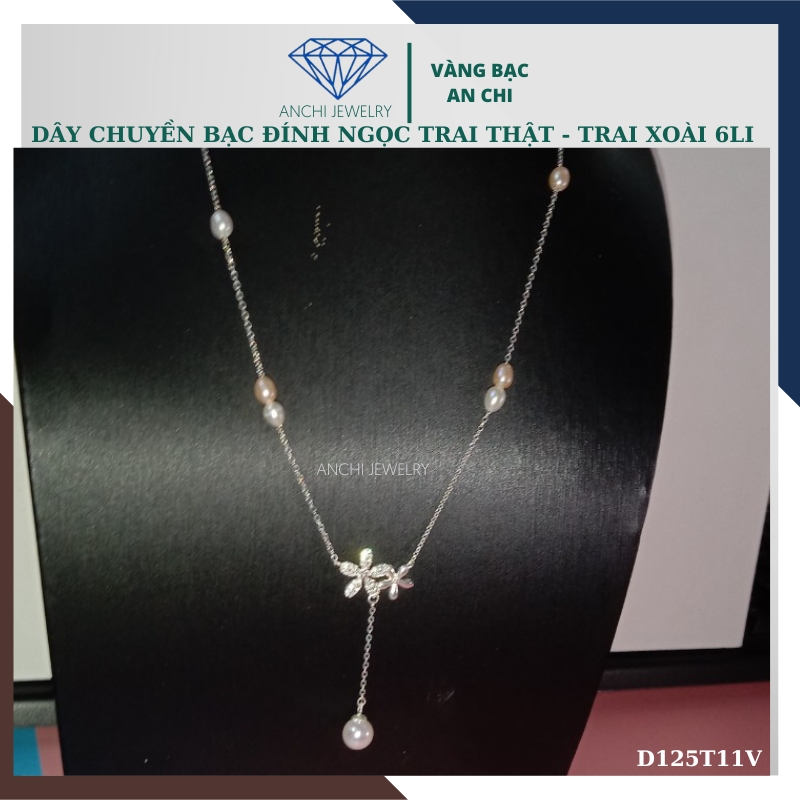 Dây chuyền ngọc trai nữ mặc áo dài thật đẹp mã D125TX11T2l8