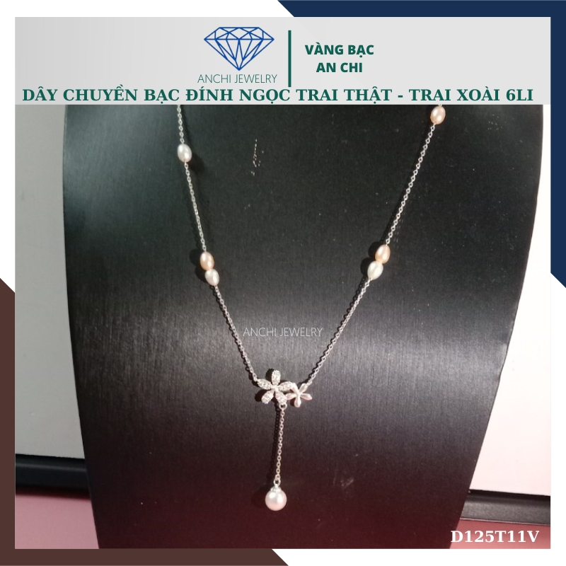 Dây chuyền ngọc trai nữ mặc áo dài thật đẹp mã D125TX11T2l8