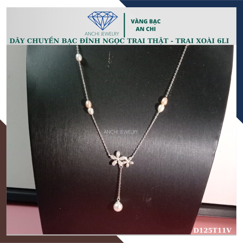 Dây chuyền ngọc trai nữ mặc áo dài thật đẹp mã D125TX11T2l8