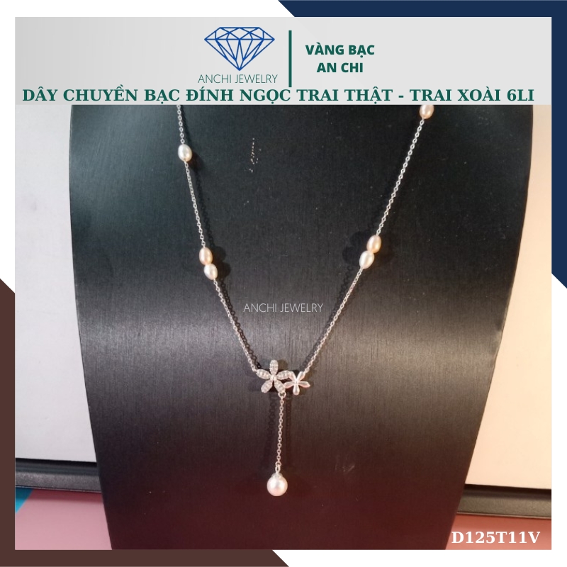 Dây chuyền ngọc trai nữ mặc áo dài thật đẹp mã D125TX11T2l8
