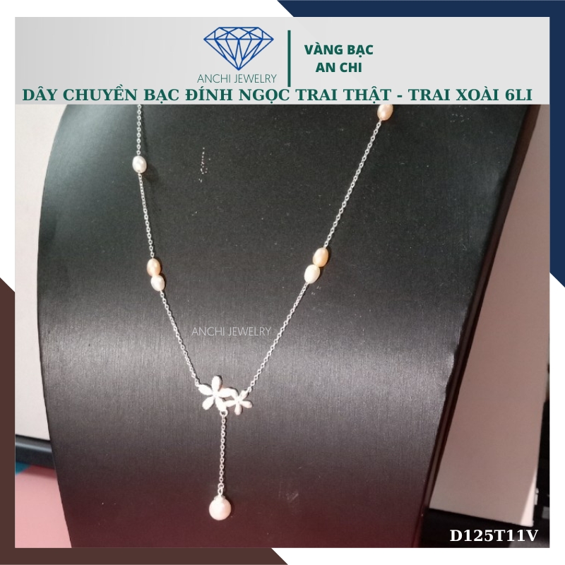 Dây chuyền ngọc trai nữ mặc áo dài thật đẹp mã D125TX11T2l8
