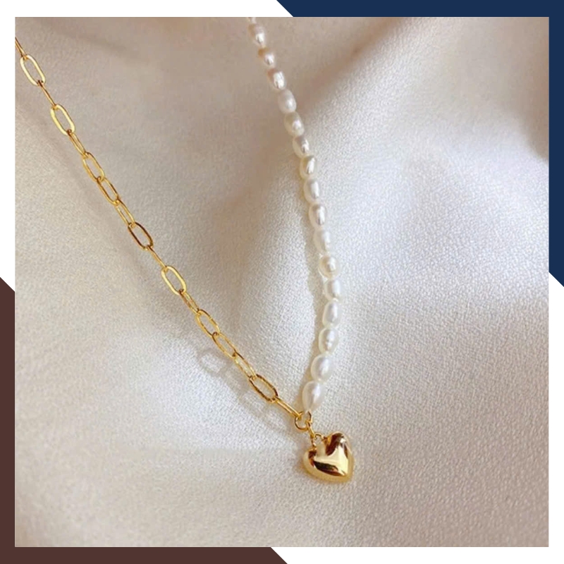 Dây chuyền ngọc trai nữ bạc thật cá tính mã 45AC330