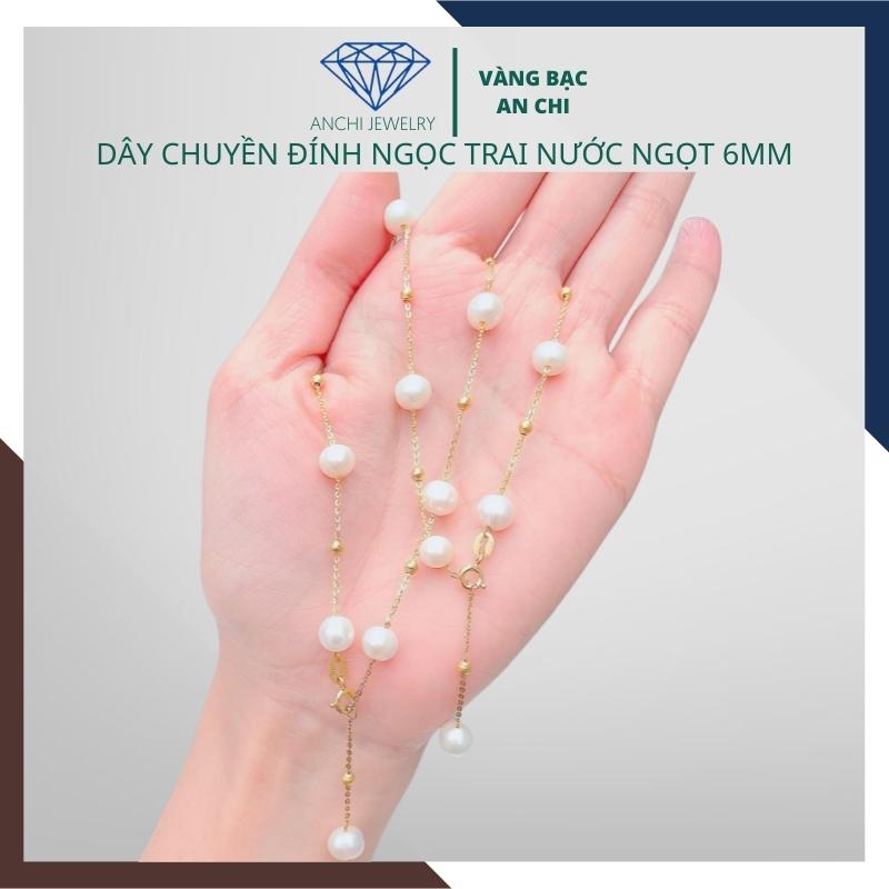 Dây chuyền ngọc trai nữ bạc thật mạ vàng mặc áo dài đẹp mã 67AC250