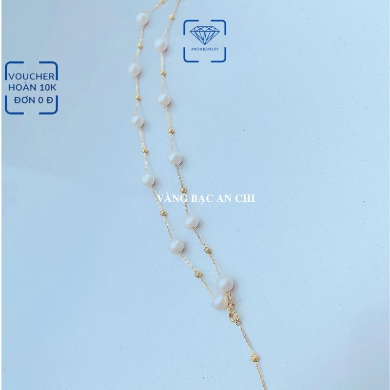 Dây chuyền ngọc trai nữ bạc thật mạ vàng mặc áo dài đẹp mã 67AC250