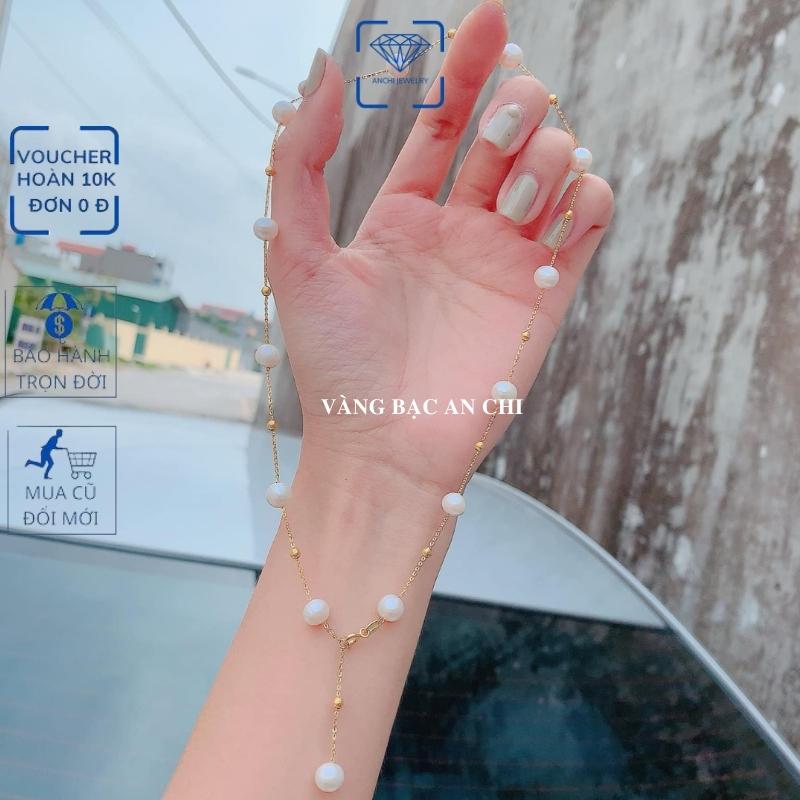Dây chuyền ngọc trai nữ bạc thật mạ vàng mặc áo dài đẹp mã 67AC250