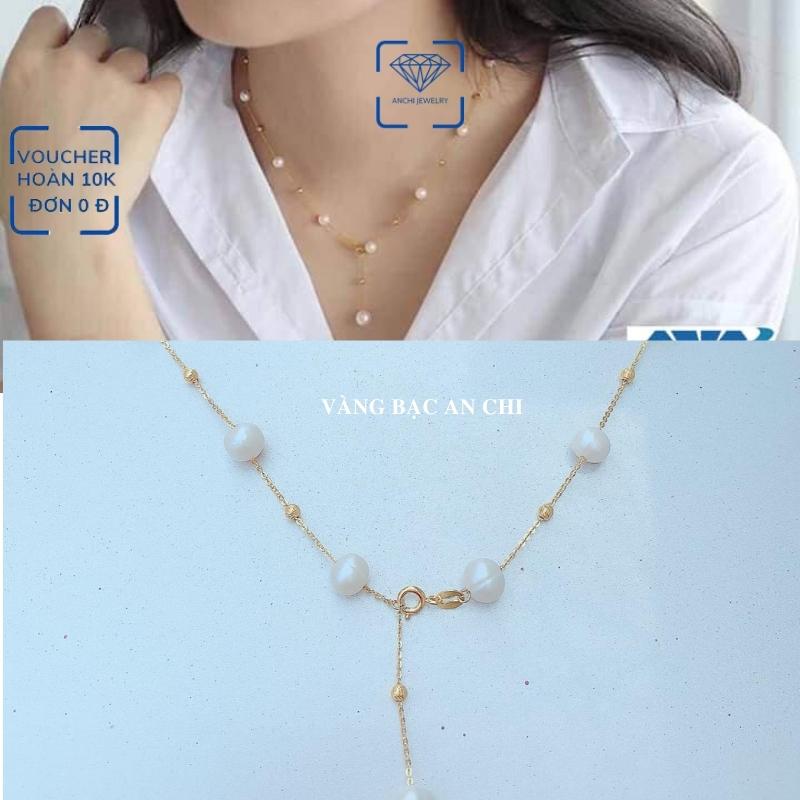 Dây chuyền ngọc trai nữ bạc thật mạ vàng mặc áo dài đẹp mã 67AC250