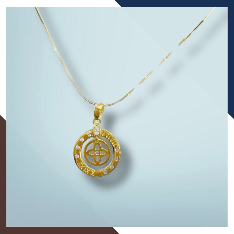 Dây chuyền vàng tây nữ 10k mặt bánh xe pháp luân mã TL5436