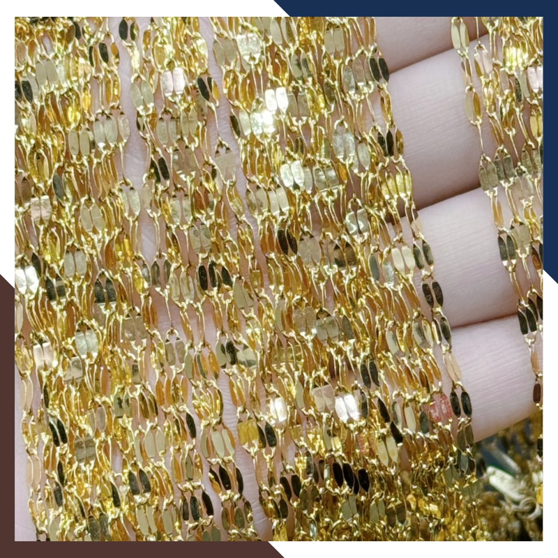 Dây chuyền vàng tây 10k mẫu lá me trơn không mặt nhỏ xinh cho nữ mã TL55