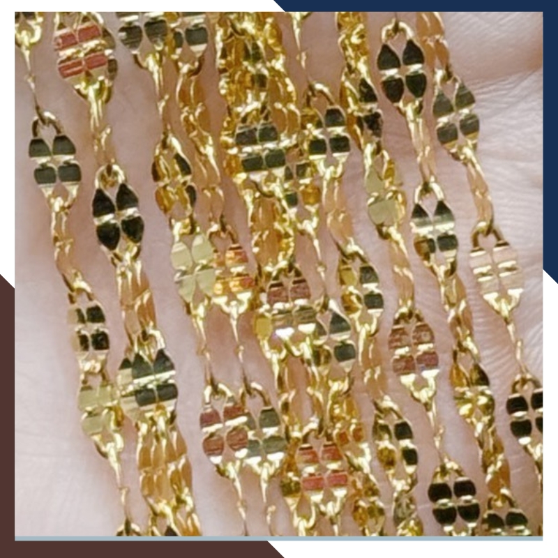 Dây chuyền vàng tây 10k mẫu lá xoắn trơn không mặt đẹp cho nữ mã TL85