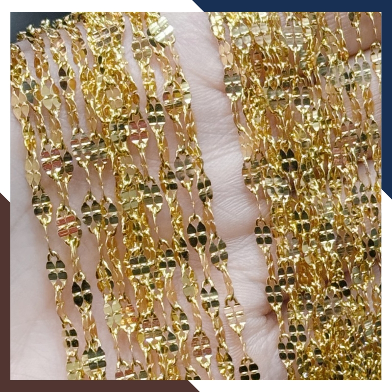 Dây chuyền vàng tây 10k mẫu lá xoắn trơn không mặt đẹp cho nữ mã TL85