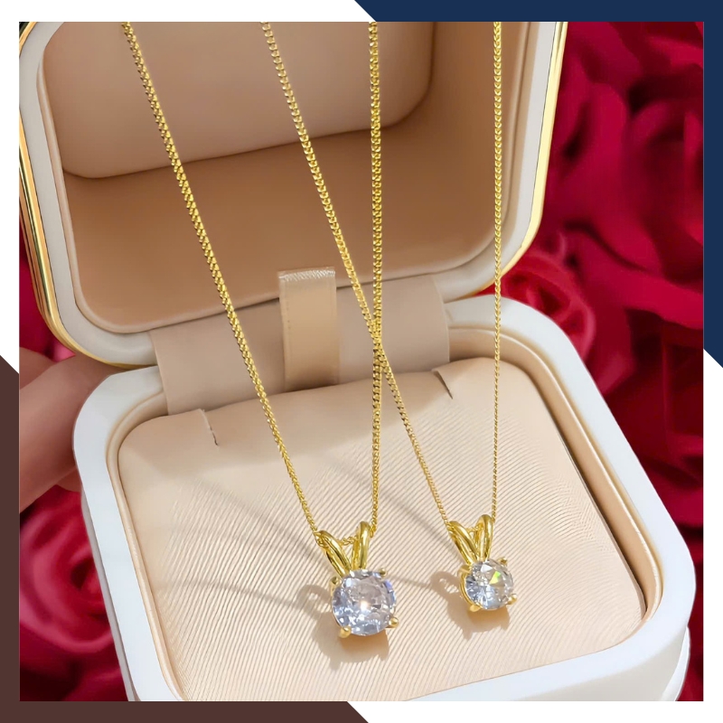 Dây Chuyền Vàng Tây Nữ 10k Đính Đá CZ DCVN261 – Sáng Lấp Lánh Như Kim Cương