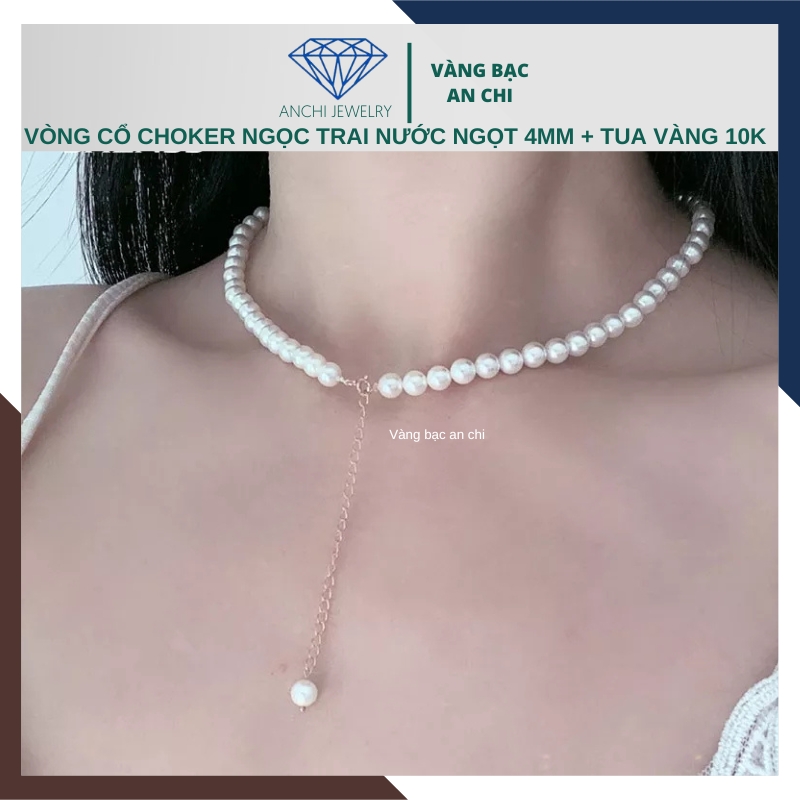 Set Ngọc Trai Hạt Nhỏ 4–5mm Mix Khóa Vàng 10K – Set Choker & Vòng Tay BTSNT17