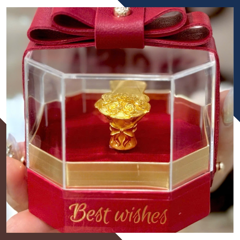 Hoa Hồng Bằng Vàng 24k 9999 Làm Quà Tặng Người Yêu Mã QTV01