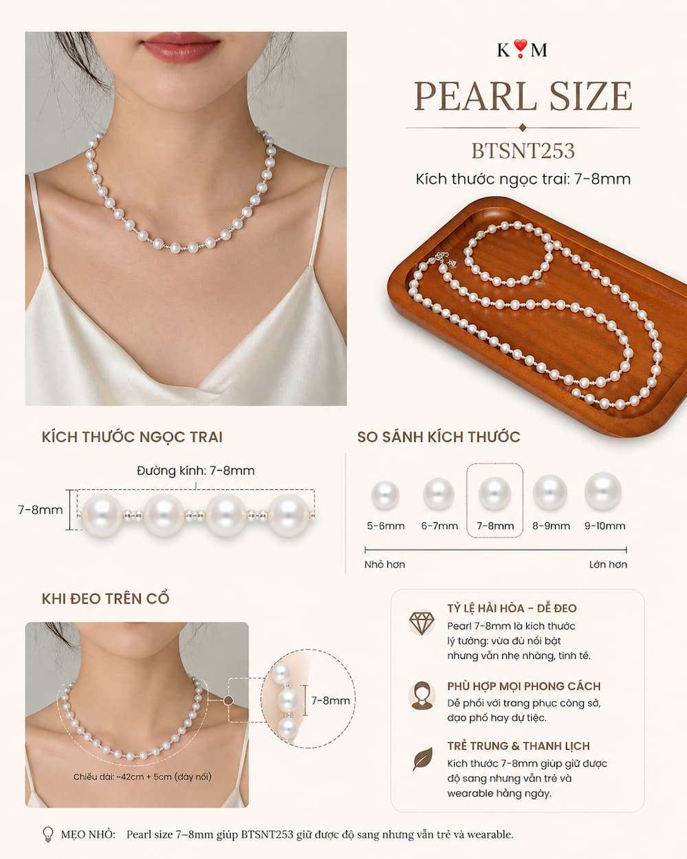 Set Ngọc Trai BTSNT253 – Choker Pearl Phối Bạc Vỡ 925 & Charm Bướm Trẻ Trung