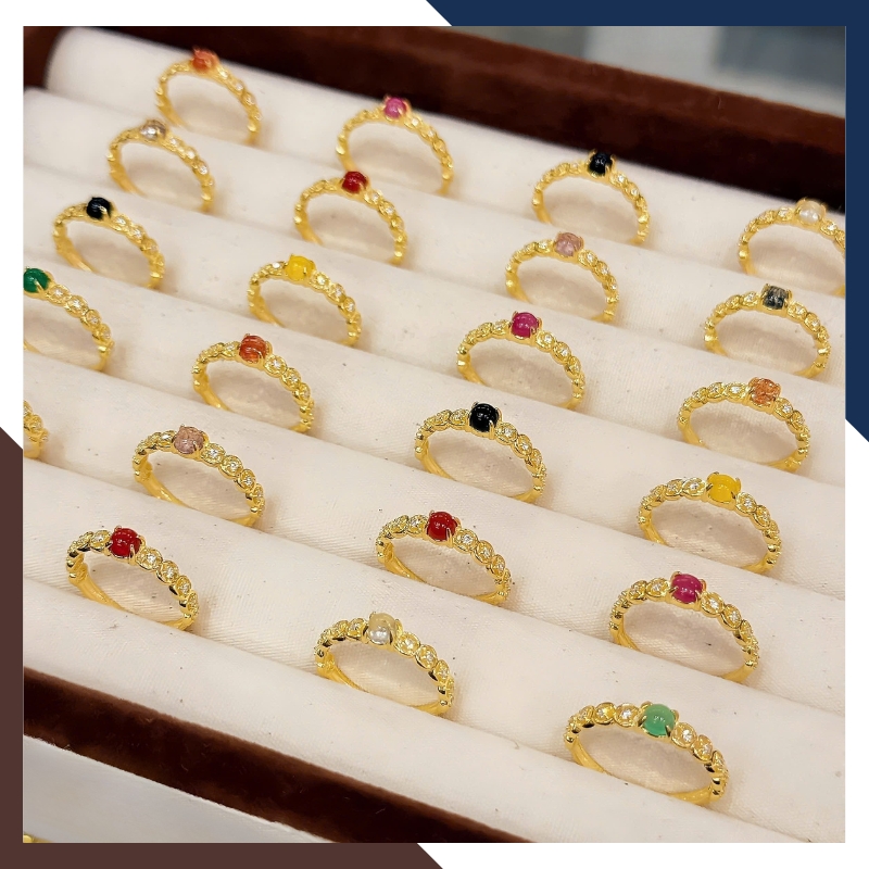 Nhẫn Kim Tiền Vàng Nữ NVNU437 – Vàng 10K Đính Đá Tự Nhiên, Thiết Kế Thanh Lịch