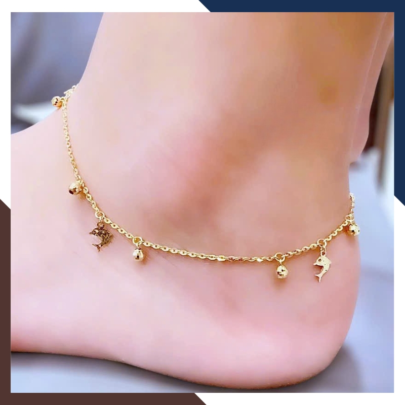 Lắc chân vàng nữ 10k LCVN37 nhiều mẫu đẹp – vàng tây chuẩn – có kiểm định – giá tốt