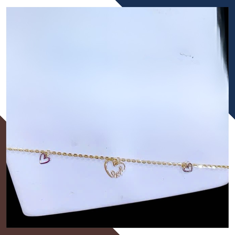 Lắc Chân Vàng Nữ 10K Nhiều Mẫu Đẹp LCVN06 – Charm Bướm, Ngôi Sao, Trái Tim – Kèm Giấy Kiểm Định