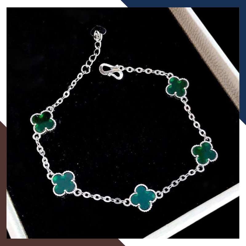 Lắc Tay Cỏ 4 Lá Đen, Đỏ, Trắng, Xanh, Hồng Mã LTBN28