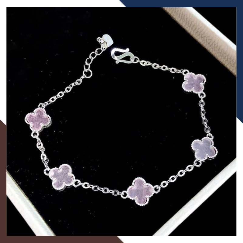 Lắc Tay Cỏ 4 Lá Đen, Đỏ, Trắng, Xanh, Hồng Mã LTBN28