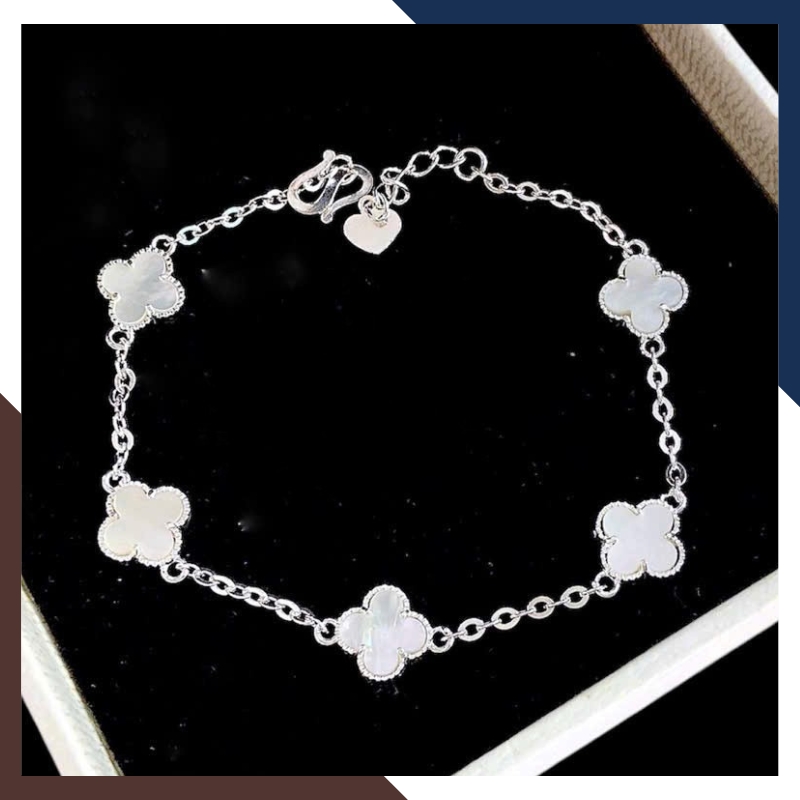 Lắc Tay Cỏ 4 Lá Đen, Đỏ, Trắng, Xanh, Hồng Mã LTBN28