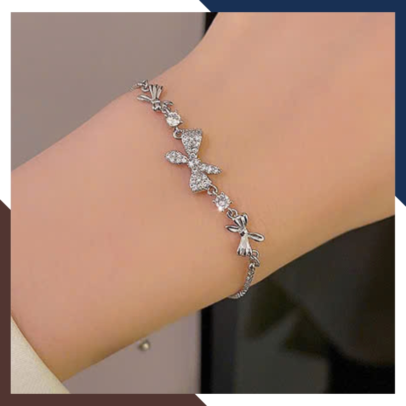 Lắc Tay Bạc Nữ Đẹp Hình Nơ Kiểu Dây Rút LTBN47 – Tôn Lên Vẻ Dịu Dàng & Thanh Lịch