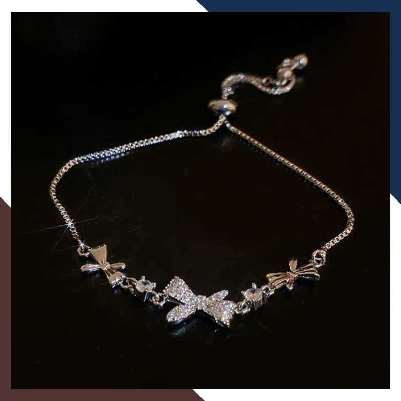 Lắc Tay Bạc Nữ Đẹp Hình Nơ Kiểu Dây Rút LTBN47 – Tôn Lên Vẻ Dịu Dàng & Thanh Lịch