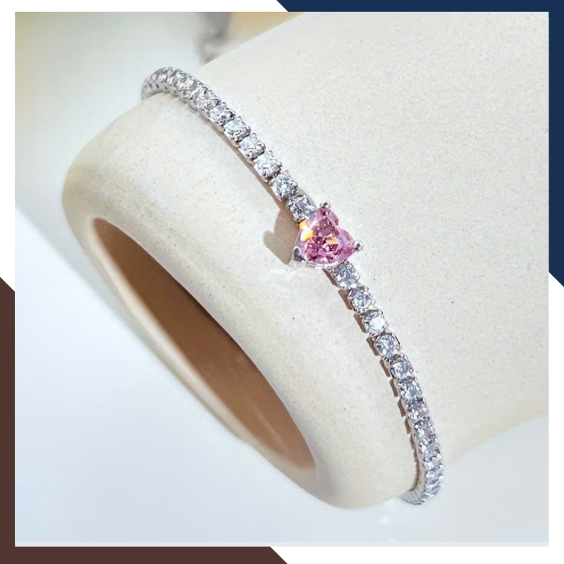 Lắc Tay Bạc Nữ Đính Đá Hột Xoàn Phối Trái Tim LTBN61 – Quà Tặng Tình Yêu Hoàn Hảo