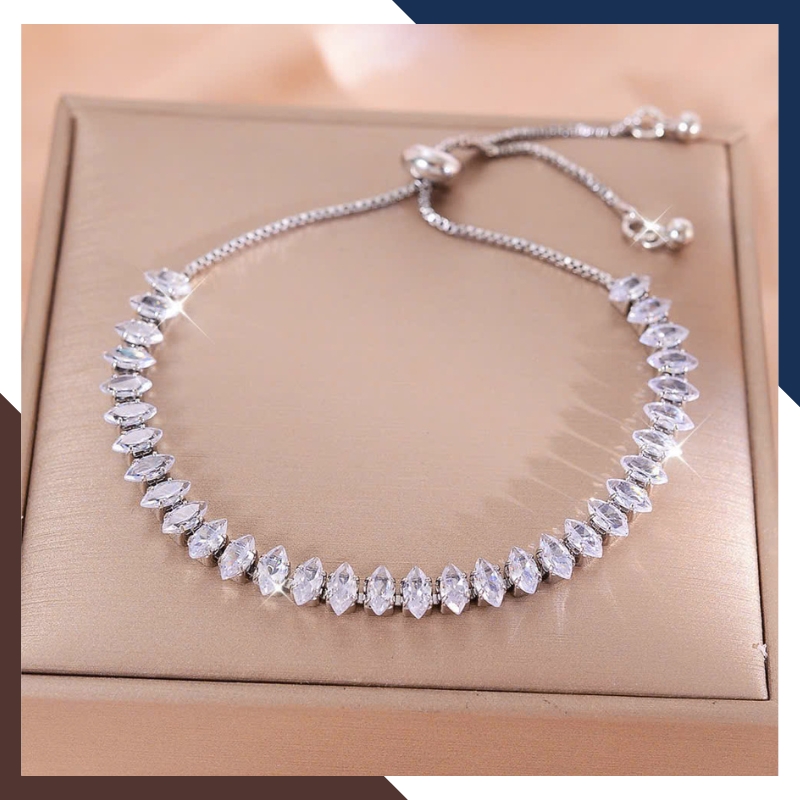 Lắc Tay Bạc Nữ Đính Đá LTBN50 – Kiểu Dáng Dây Rút Trẻ Trung, Năng Động