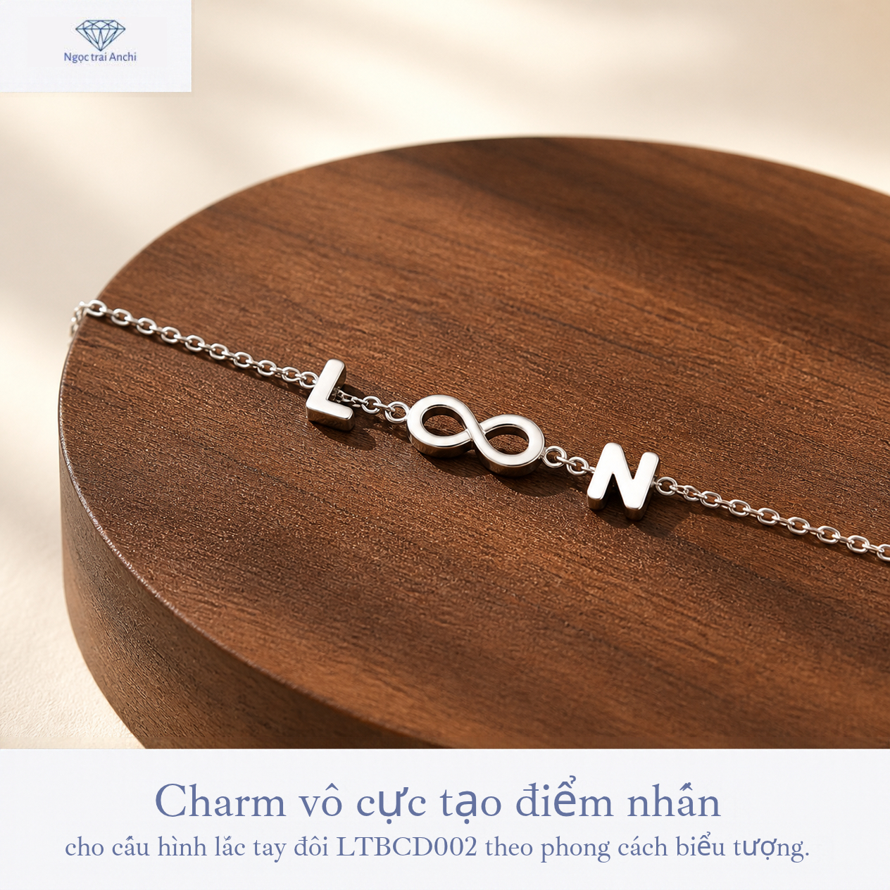 Lắc Tay Đôi Bạc 925 Khắc Tên Theo Yêu Cầu LTBCD003