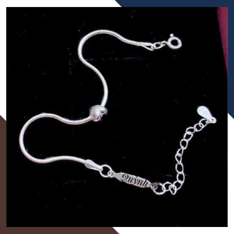 Lắc Tay Bạc Nữ Phối Trái Tim & Khắc Tên Theo Yêu Cầu LTBN116