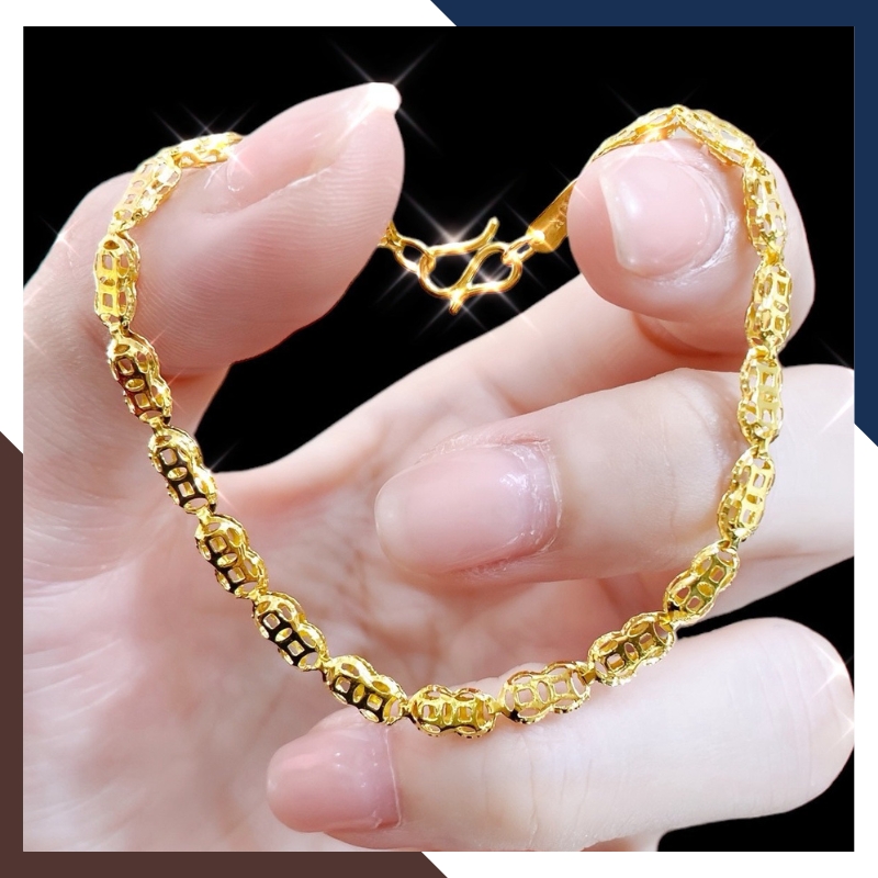 Lắc Tay Kim Tiền Vàng 10K Cho Nữ LTVN256 – May Mắn, Sang Trọng, Tài Lộc