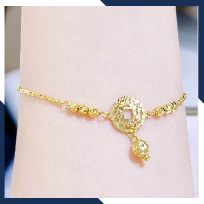 Lắc tay kim tiền vàng tây 10k cho nữ đẹp mã 1645TL55