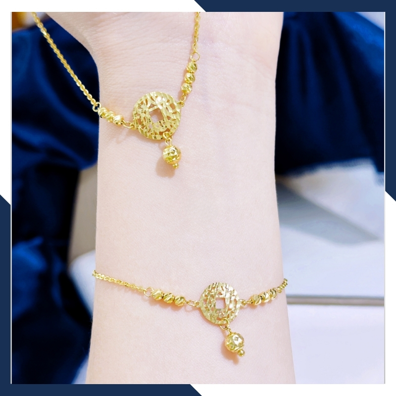 Lắc tay kim tiền vàng tây 10k cho nữ đẹp mã 1645TL55