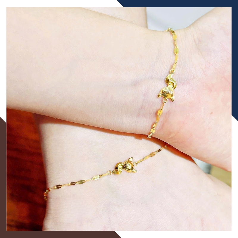 Lắc Tay & Lắc Chân Hồ Ly Vàng 10K Cho Nữ BTSV25 – Thu Hút Tình Duyên