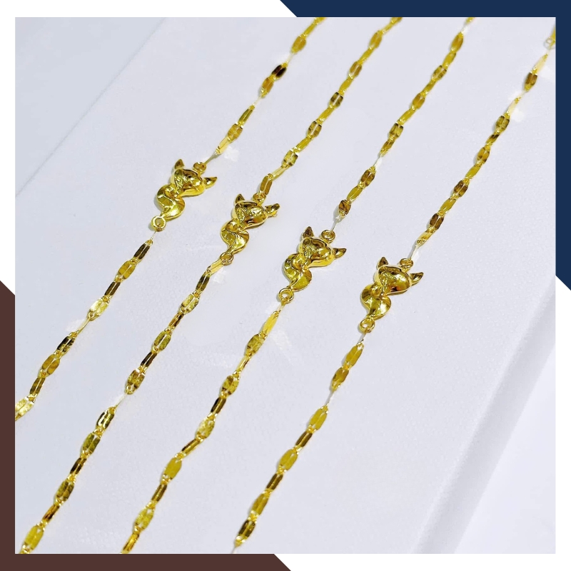 Lắc Tay & Lắc Chân Hồ Ly Vàng 10K Cho Nữ BTSV25 – Thu Hút Tình Duyên